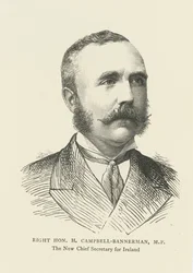 Henry Campbell-Bannerman jako hlavní tajemník pro Irsko (rytina)