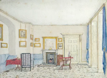 Interiér na Curzon Street, cca 1830 (Wc s perem a inkoustem na papíře)