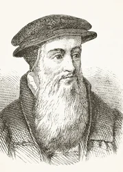 John Knox, z „Národní a domácí historie Anglie“ od Williama Hickmana Smith Aubrey (1858-1916), vydaný v Londýně, kolem roku 1890