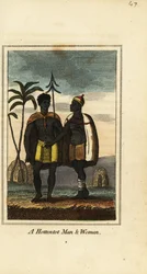 Muž a žena Khoikhoi, Jižní Afrika