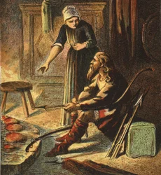 Král Alfred a koláče, hospoda. 1890