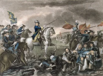 Král Vilém III. (1650-1702) v bitvě u Boyne