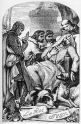 La Vie et la Mort du roi Jean (Život a smrt krále Jana) - (John Lackland) Ilustrace v „“ Works Completes de William Shakespeare““ 1866 – Ilustrace a obecná forma tohoto vydání jsou vypůjčeny z Cassellova ilustrovaného Shakespeara, hospoda