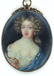 Lady Margaret Cavendish, vévodkyně z Newcastlu (akvarel na slonovině)