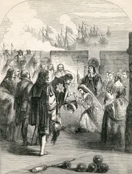 Přistání princezny Henrietty, ilustrace převzata z John Cassells Illustrated History of England, 1857