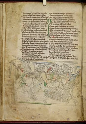 Lansdowne 782 f.26v Bitva mezi jízdními rytíři, z 