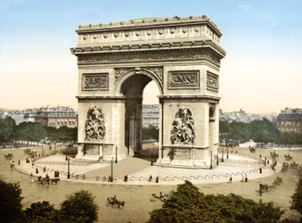 Arc de Triomphe de Letoile, Paříž (ručně kolorovaná fotografie)
