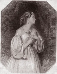 Lavinia, dcera Tita, snoubenky Bassianovy (Titus Andronicus nebo La Tres Lamentable Roman Tragedie od Tita Andronicus) v - Shakespearově galerii žen, sbírce čtyřiceti pěti vážných portrétů raných londýnských umělců, obohacených o kritiku