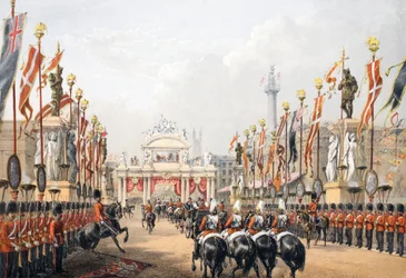 London Bridge, chovaný Honorable Artillery Company of London, z Památníku sňatku Edwarda VII. a Alexandry Dánské, hospoda. 1864