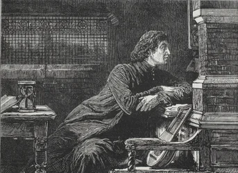 Luther at the Casement, ilustrace z Historie protestantismu od Jamese Aitkena Wylie (1808-1890), pub. 1878