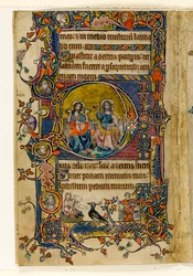 MS 1-2005, fol. 161v: Otec a Syn, historizovaná iniciála z Macclesfieldského žaltáře, Use of Sarum, Východní Anglie, cca 1330