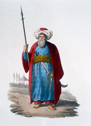 Mameluke Officer, 1818 (barevná akvatinta)