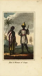 Muž a žena z Konga nebo Dolní Guineje, Afrika
