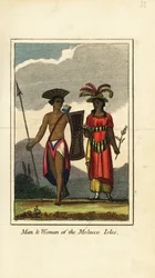 Muž a žena z Moluckých ostrovů (ostrovy Maluku)