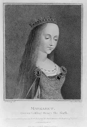 Margaret of Anjou, po starověkém obrázku ve sbírce ctihodného hraběte z Oxfordu, 1792