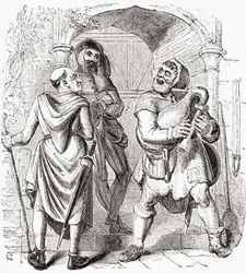 Miller, Manciple a Reeve ze staré Anglie: A Pictorial Museum, pub. 1847