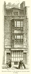 Miltonův dům v Barbican (zbořen v roce 1864)