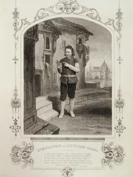 Pan Buckstone jako Lancelot Gobbo, dějství II, scéna 2, v Kupci benátském od Williama Shakespeara (1564-1616)