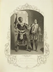 Pan G. V. Brooke jako Othello a James Bennett jako Iago, dějství III, scéna 3, v Othello od Williama Shakespeara (1564-1616)