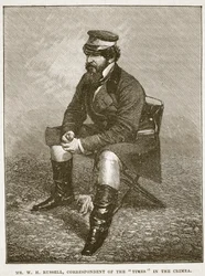 Pan W. H. Russell, dopisovatel Timesů na Krymu, ilustrace z Cassells Illustrated History of England (sépiová fotografie)