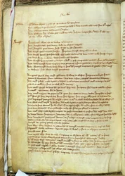 Ms.25516 fol.18v Liber I inventáře knih v katedrále St. Pauls, konec 13. století