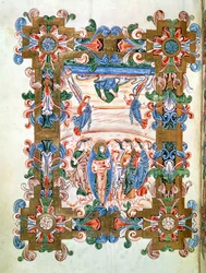 Ms 274 (Y-6) fol.81v Nanebevstoupení Krista, z misálu Roberta z Jumieges, c.1016