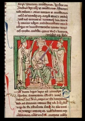 Ms 6712 (A.6.89) fol.133r Král Štěpán (asi 1097-1154) miniatura z Flores Historiarum, Matthew Paris, 1250-52