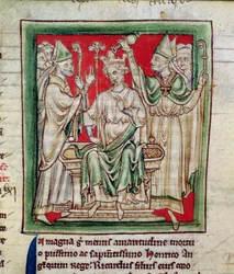 Ms 6712 (A.6.89) fol.141r Richard I (1157-99) miniatura z Flores Historiarum, od Matthew Paris, 1250-52