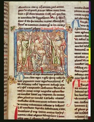 Ms 6712 (A.6.89) fol.53 Král Artuš, miniatura z Flores Historiarum, od Matthew Paris, kolem 1250-52