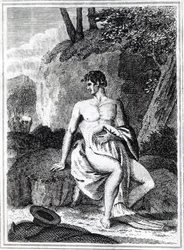 Mungo Park v Africe, ilustrace z „Cesty ve vnitrozemí Afriky: provedené v letech 1795, 1796 a 1797“, vydané v roce 1816 (tisk)