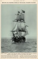 Nelsons Victory: model lodi se 100 děly, ve které bojoval a zemřel u Trafalgaru, z The Illustrated London News Royal Naval and Military Review Number, 20. července 1935