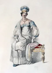 Operní šaty, módní štítek z Ackermanns Repository of Arts