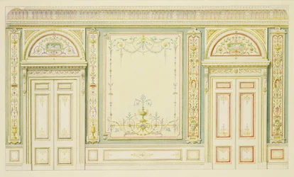 Zdobené dveře a nástěnné dekorace ve stylu Roberta Adama (1728-92)