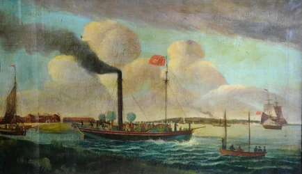 P.S. Královská listina na břehu vody v Bartonu, asi 1850 (olej na plátně)