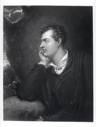 Portrét George Gordona, 6. lorda Byrona z Rochdale (1788-1824) (čb fotografie)