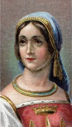 Portrét Johanky z Arku (1412-1431) - Johanka z Arku (1412-1431) přezdívaná Panna z Orleans- Ze série „“ Leaders of Men““ – Chromolitografie – Anglická škola, 20. století –