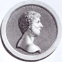 Portrét Marca Aurelia, z „Dějiny úpadku a pádu Římské říše“, svazek 6 Strana 81, Edward Gibbon, 1808