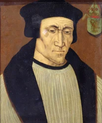Portrét Richarda Foxe nebo Foxe (asi 1448-1528) biskup z Winchesteru, lord tajná pečeť Jindřicha VII. a Jindřicha VIII. a zakladatel Corpus Christi College v Oxfordu