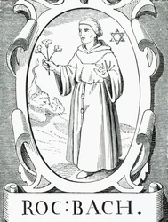 Portrét Rogera Bacona (c.1220-92), ilustrace z Vědy a literatury ve středověku a renesanci, napsal a vyryl Paul Lacroix, 1878