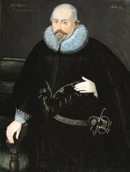 Portrét Thomase Morgana z Machenu (nar. 1568) kolem roku 1620 (olej na panelu)