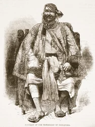 Portrét mahárádži z Dholepore, ilustrace z Cassells Illustrated History of England