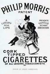 Plakát pro cigarety Philip Morris, navržený Linsay Sambourne, 1896