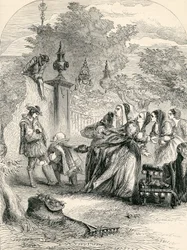 Princ Charles překvapil Infanta v Orchard, 19. století
