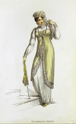 Promenádní šaty, módní talíř z Ackermann