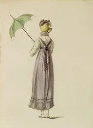 Promenádní šaty, módní talíř z Ackermanns Repository of Arts