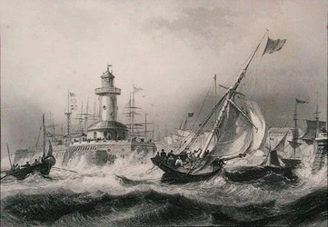 Ramsgate z „Cyklopedie užitečného umění a výroby“, editoval Charles Tomlinson, kolem 80. let 19. století (rytina)