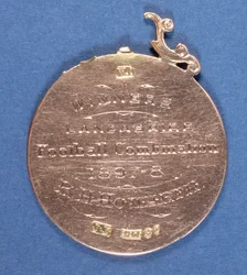 Rub medaile fotbalového klubu Preston North End, 1897-98 (kov) (viz také 315000)