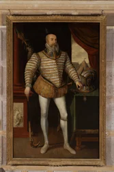 Robert Dudley, hrabě z Leicesteru, kolem 1532-88 (olej na plátně)