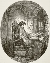Sir John Eliot ve vězení, z „Národní a domácí historie Anglie“ od Williama Hickmana Smith Aubrey (1858-1916), vydaný v Londýně, kolem roku 1890