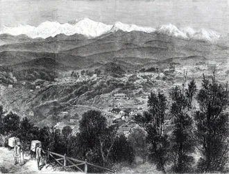 Pěstování čaje v Britské Indii - Pohled na Darjeeling z jihu, 1876